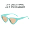 Occhiali da sole cat-eye retrò con montatura blu e lenti marrone chiaro con borchie - Montatura Blu Lenti Marrone Chiaro