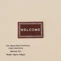 Miniature felt welcome mat for Christmas dollhouse decor, brown 5.8x3.7cm size - No.121 - Brown WELCOME Felt Mat
