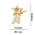 Star shaped 18k gold plated pendant with central brown stone and cubic zirconia details - Meteor Star Rhinestone Style (DZ-064)