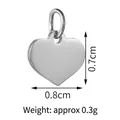 Pendentif cœur minimaliste plaqué or 18K poli, dimensions 0,8 cm sur 0,7 cm - Argent-Coeur
