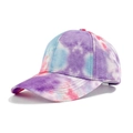 Purple, pink and blue tie-dye baseball cap with colorful splash graffiti pattern - Purple Pink Blue Tie-Dye