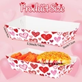 Valentine's Day heart patterned snack tray boat boxes for party food service - 20 Pieces Set / White Heart