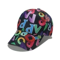 Black baseball cap for women with colorful artistic graffiti letter prints and curved brim - M(56-60cm) / Black
