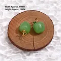 Green glass apple pendant with gold loop for DIY jewelry making 14mm by 19mm - 13# Light Green Apple