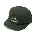 Dettaglio del cappello da campeggio 5-panel verde militare con ricamo bianco di montagna - M (56-58cm) / Verde Militare