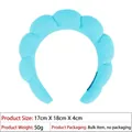 Sky blue padded spa headband for washing face with soft terry cloth 17x18x4cm size - Terry Cloth Headband / Lake Blue