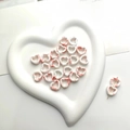 Pink marble texture heart ceramic beads in white porcelain bowl for DIY jewelry making - White Pink Marble