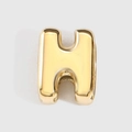 Golden vintage bubble letter H bead for DIY jewelry making necklace and bracelet - Letter H / Gold