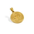 Colgante Aries chapado en oro de 18K con textura de rayos de sol y acabado pulido fino - Aries - Colgante Único