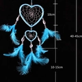 Blue heart dreamcatcher with feathers and shells in variant size of 40-45 cm long - 6078B Large-Blue