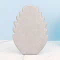 Grey leaf-shaped velvet jewelry display board with textured surface for necklaces - Flame Plate / Ice Grey