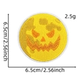 Detailed view of pumpkin embroidery patch showing 6.5cm diameter and 2.5g weight info - 14# Round Jack-o'-lantern