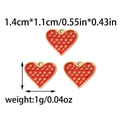Ciondolo a cuore in vimini rosso placcato oro 14K con piccoli cuori dorati e dimensioni - Ciondolo mini cuore rosso