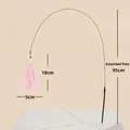 Plumeau pour chat avec plumes roses et tige flexible de 95 cm pour jeu interactif - Plume Rose + Tige Portative