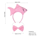 Pink goldfish headband and bowtie set with sequins for costume and party outfits - 3D Pink Goldfish Headband + Bowtie Set