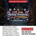 Static Christmas window decals with Merry Christmas text and snowflakes in five sizes - Small [70*40CM]