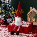 Kerstkabouter pop met rendierhoorn hoed en rood-zwart geblokt overhemd versiering - Rendierhoed Stijl