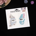Blaue Schmetterling Gesichtssteine und florale Tattoos für Musikfestival-Makeup - Blauer Schmetterling Blume / 165*155mm
