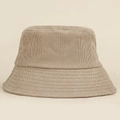 Detailed close-up showing the vertical corduroy texture and khaki bucket hat stitching - M (56-58cm) / Khaki