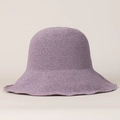 Cappello da sole in paglia lavorato a mano color viola chiaro con tesa larga - Viola