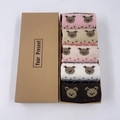 5-pack women's warm wool Christmas socks with cute bear patterns in a gift box - Little Bear