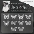 Vintage butterfly PET stickers with shell light finish for DIY scrapbooking decor - Ballet Music