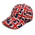 Detail of British Union Jack flag baseball cap with precise stitching and red top button - M(56-58cm) / Union Jack Full Print (5#)