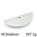 Colgante de acero inoxidable media luna plateado pulido 20x8mm para joyería DIY - 20*8mm(KLJ3834-Z) / Color acero