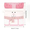 Pink and white reindeer chair cover with sequins and plush fabric for Christmas decor - Elk