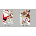 Christmas window stickers set featuring Santa, Reindeer and Snowman 22 and 16 pieces - 2 Sheets Set (38 Pcs) Double Santa / 25*35cm