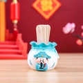 Blue and white fortune bag storage container with lucky charms and wooden sticks - 3098 Exam God - Blue / Extra Large Tray Display Series