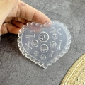 Heart-shaped silicone nail mold with skull and crossbones pattern for DIY manicure - #004 Skull Crossbones Heart Mold