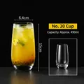 Tall 490ml transparent high borosilicate glass cup with thick base for juice and cocktails - Style 20 Juice Glass