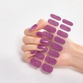Pink glitter solid color nail stickers set model CS-038 for minimalist manicure design - Pink Glitter (CS-038)