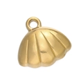 Gold plated stainless steel seashell pendant charm for DIY jewelry and bracelets - Gold 531# Small Shell / 13*13.5mm