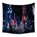 Bohemian wall tapestry featuring a cyberpunk Tokyo Shibuya night city street scene - 73X95CM (Cross-border Brushed) / PK202143-10 (Shibuya Night)