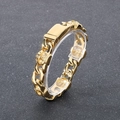 Bracciale cubano in acciaio dorato con ciondoli a forma di teschio da uomo - Colore Oro (KB202875-KJX)