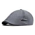 Gorra plana gris oscuro desgastada vintage con bordado National y estilo lavado - gris oscuro