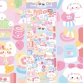 Detail view of Home Diary stickers featuring cute pink bear and household themes - Home Diary