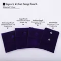 Set of four purple velvet jewelry pouches with snap buttons in multiple sizes - Snap Velvet Jewelry Pouch / 9.5*9.5cm / Sapphire Blue