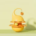 Interactive tumbler cat toy in summer yellow with track balls and bell pompom - Elephant Tumbler Toy / Summer Yellow