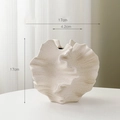 Creamy white wavy ceramic vase with matte texture measuring 17cm by 17cm for home decor - Huanjing Matte (Large) / Off White