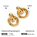 Pendientes entrelazados de acero inoxidable chapado en oro 18k, resistentes al agua y antialérgicos - Dorado