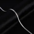 Elegant silver-tone titanium steel flat lip chain necklace with textured fish-scale finish - NK Chain (4mm Width) / Steel