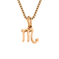 Collana con ciondolo zodiaco Scorpione in oro rosa con classica catena box - Scorpione / Oro rosa