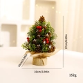 Mini albero di Natale artificiale con bacche rosse e base in juta, altezza 17cm - 17cm / Argento