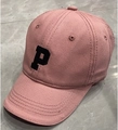 Pink corduroy baseball cap with letter P embroidery for toddlers and kids - Kids (2-8 Years) / P Letter Pink