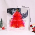 Red 3D pop-up Christmas tree card with holographic silver background 110x195mm - 110mmx195mm / Red