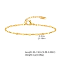 Detail of golden stainless steel lip chain with lobster clasp and adjustable extension - Gold Flat Oval Link Chain