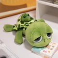 Set di tartarughe in peluche verde con grandi occhi ed espressione triste morbida - 23CM / Tartaruga madre e figlio